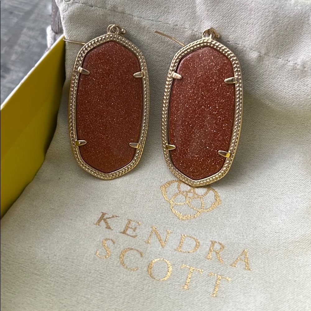 Kendra Scott burnt orange/brown sparkle earrings